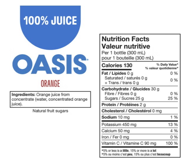 Oasis Orange Juice, 300 mL, 24-pack