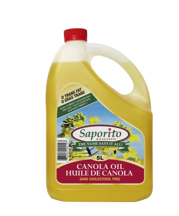 SAPORITO Canola Oil 5 Litre/169.07 Fluid Ounce