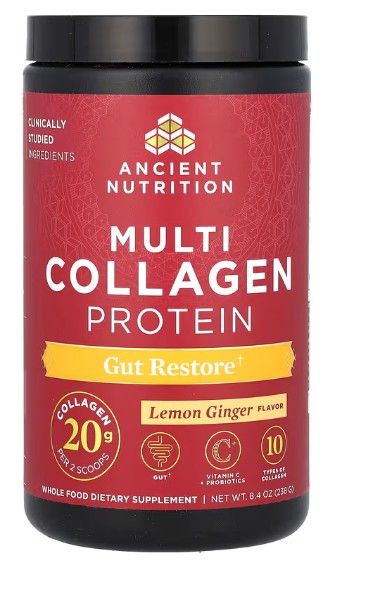 Ancient Nutrition Multi Collagen Protein Gut Restore Lemon Ginger (293g)