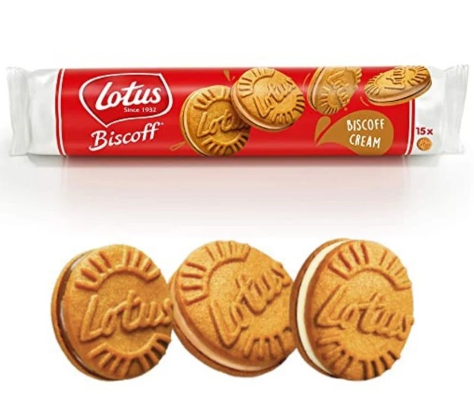 LOTUS BISCOFF SANDWICH COOKIES FILLED WITH BISCOFF CREAM