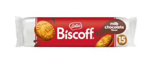 LOTUS BISCOFF SANDWICH COOKIES FILLED WITH MILK CHOCOLATE CREAM