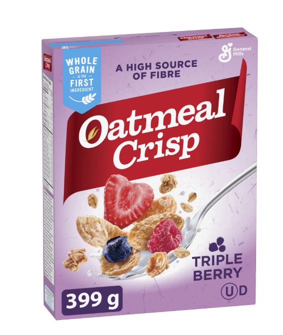 GENERAL MILLS CEREAL OATMEAL CRISP TRIPLE BERRY 399g