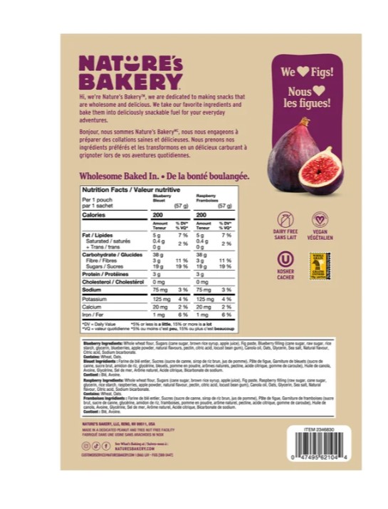 Nature's Bakery Whole Wheat Fig Bars Variety 32 Pack