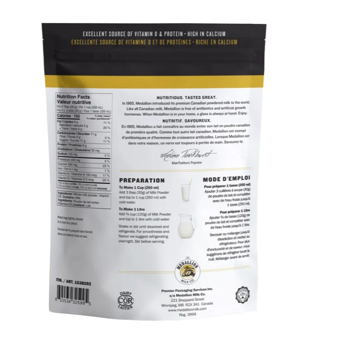 Enlarge Product Preview 2 Shop Medallion Milk Co Medallion Milk Co. Whole Milk Powder, 1 kg