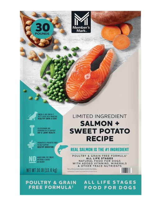 Member's Mark Grain Free Salmon and Sweet Potato Dry Dog Food, 30 lbs.