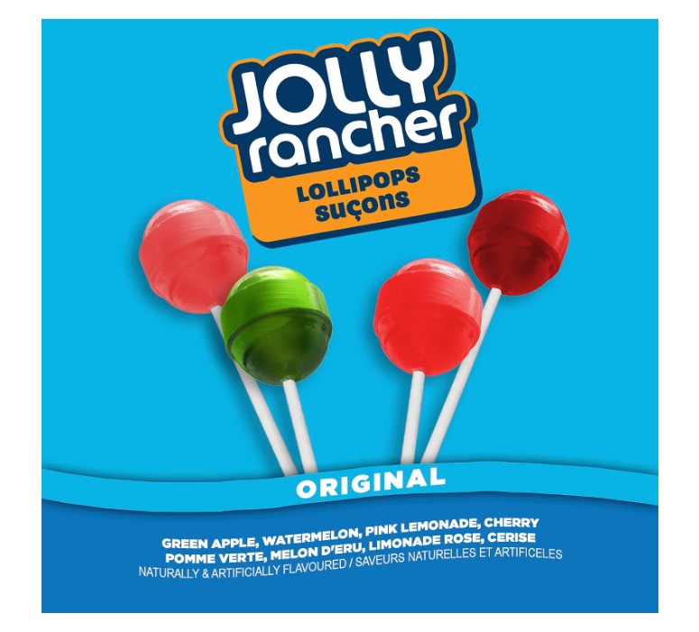 JOLLY RANCHER Lollipops, Fruit-flavoured Candy Variety Pack, 50 Count, 850g