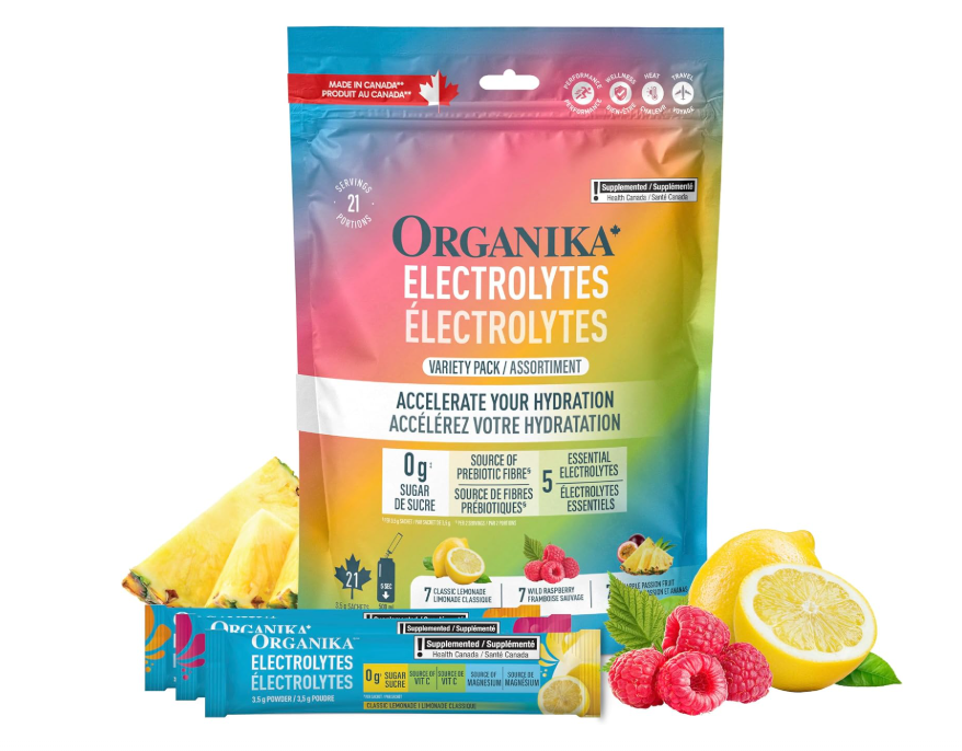 Organika Canadian-Made Electrolytes Powder Variety Pack 3.5g x 21 packets