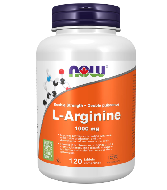 NOW Supplements, L-Arginine 1,000 mg, Nitric Oxide Precursor, Amino Acid, 120 Tablets