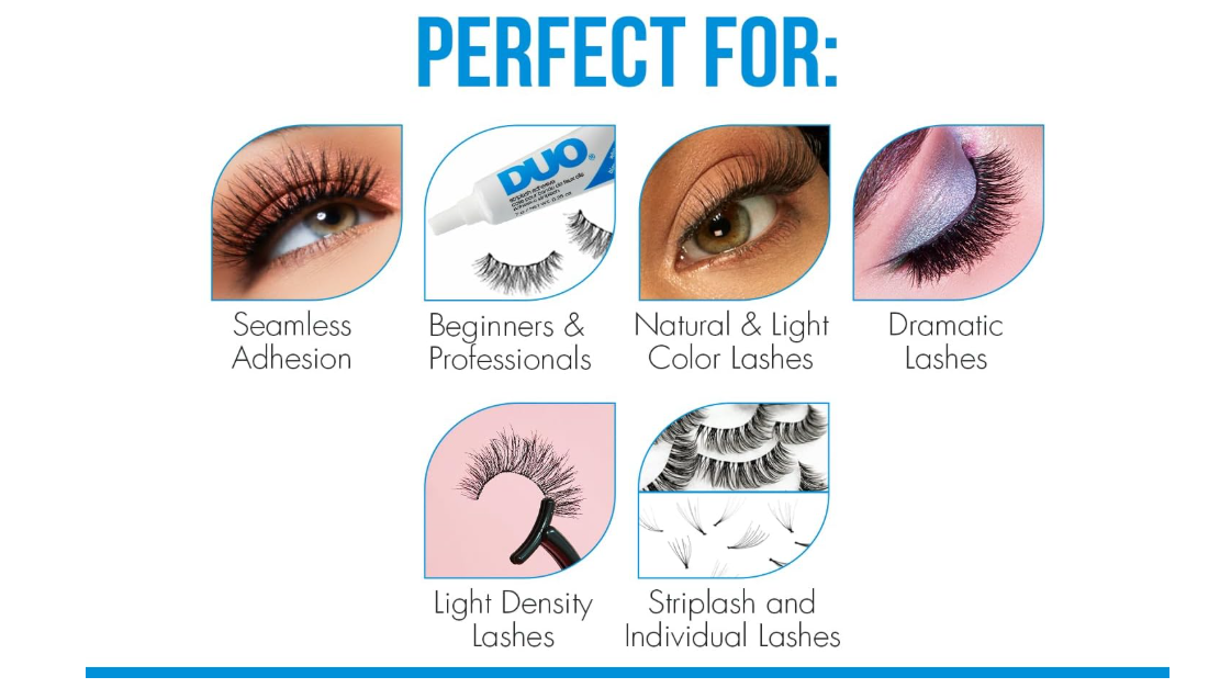 DUO Striplash Faux Eyelash Adhesive Water Proof Solution, Clear, 0.25 oz./7 g.