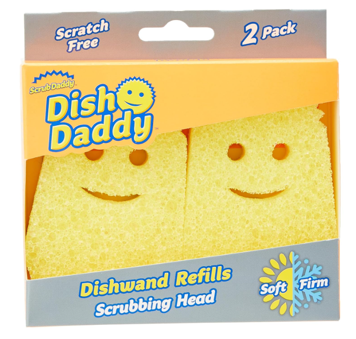Scrub Daddy Dish Wand Scrubbing Brush Replacement Heads, Soap Dispensing Dish Brushes